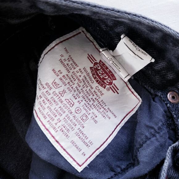 Pepe London Vintage High Rise Black Rigid Denim Straight Leg 90s Jean 5/6 - Picture 6 of 16